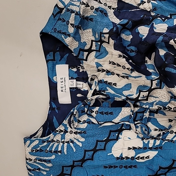 Blue Abstract Print Women's Dress - Picture 9 of 15